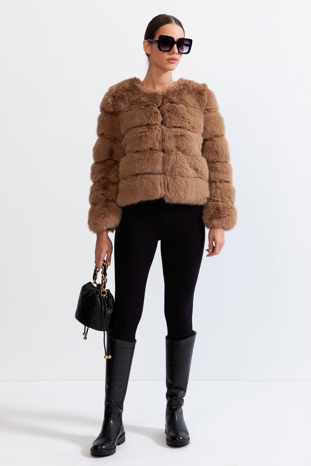 Kaia | Chaqueta de pelo sintético marrón