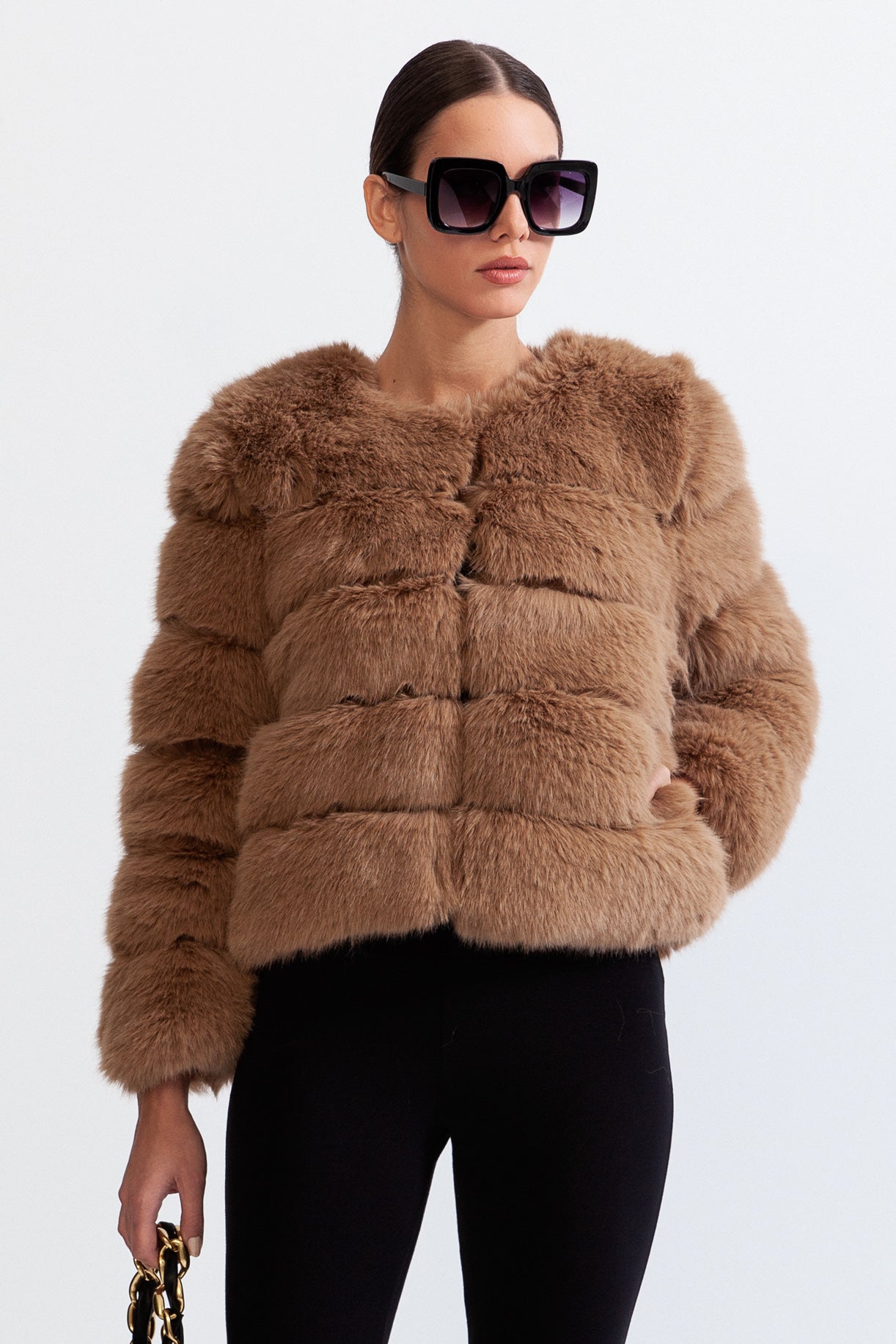 Kaia | Chaqueta de pelo sintético marrón